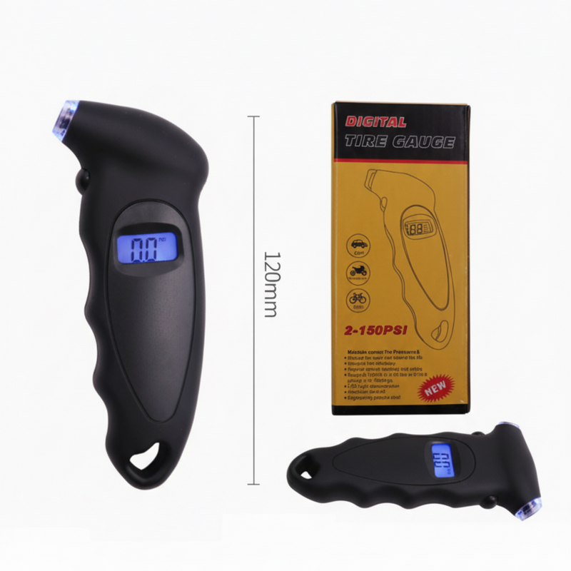 Digital Tire Pressure Gauge - LED Display with Flashlight