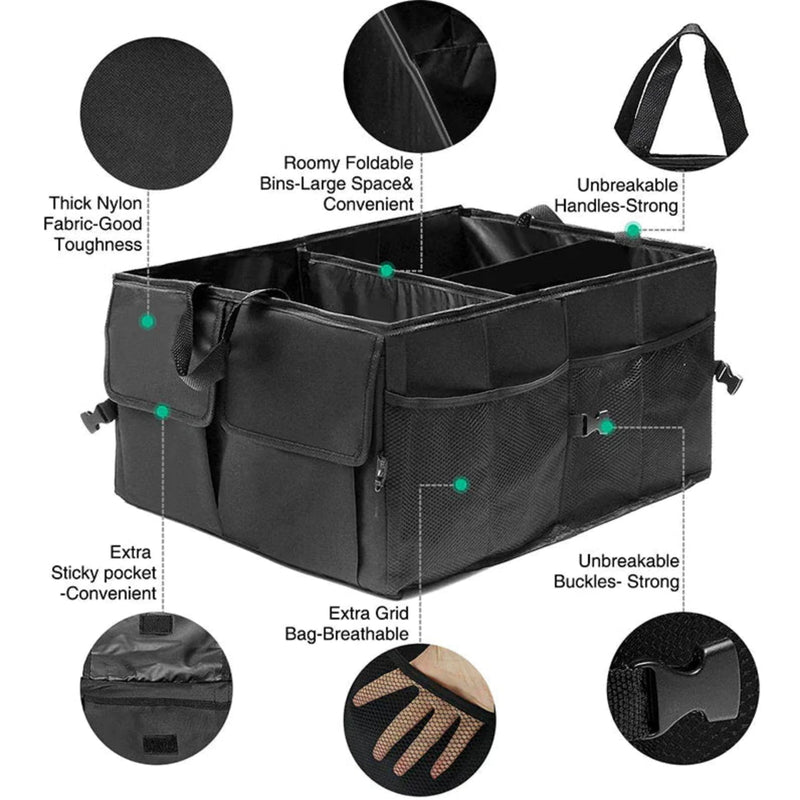 Collapsible Trunk Organizer - 40L Heavy-Duty Storage Box